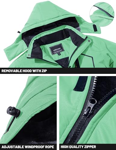 Image of TACVASEN Men's Winter Skiing Jackets Water Resistant Fleece Coats Insulated Thermal Snowboard Jacket Parka Raincoat with Hood