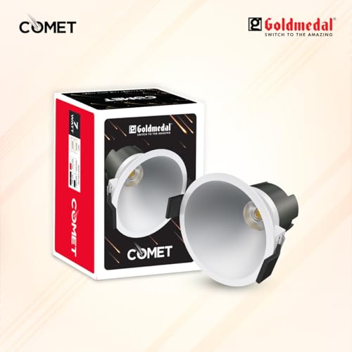 Image of Goldmedal Comet 7W LED COB Round Spotlight|Recessed Celing Light for Home,Office,Restaurant & Shop |Surge Protection up to 2.5kV | Warm White (3000K)