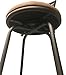 Halfy Round Seat Counter-to-Bar Height Adjustable 360 Degree Swivel Metal Bar Stool, Brown