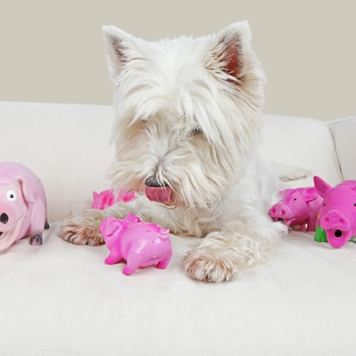 Trixie Borstenschwein – Hundespielzeug aus Latex – Mit Stimme – Weiche Füllung – Pink – 10 cm – 35190