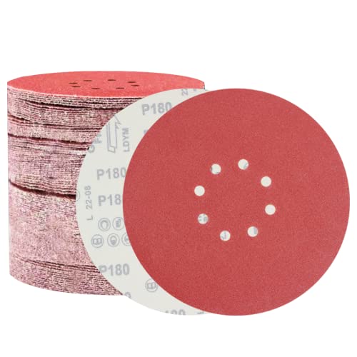 Disques de ponçage 225mm 8 trous lot de 60 papiers abrasifs multi-grains
