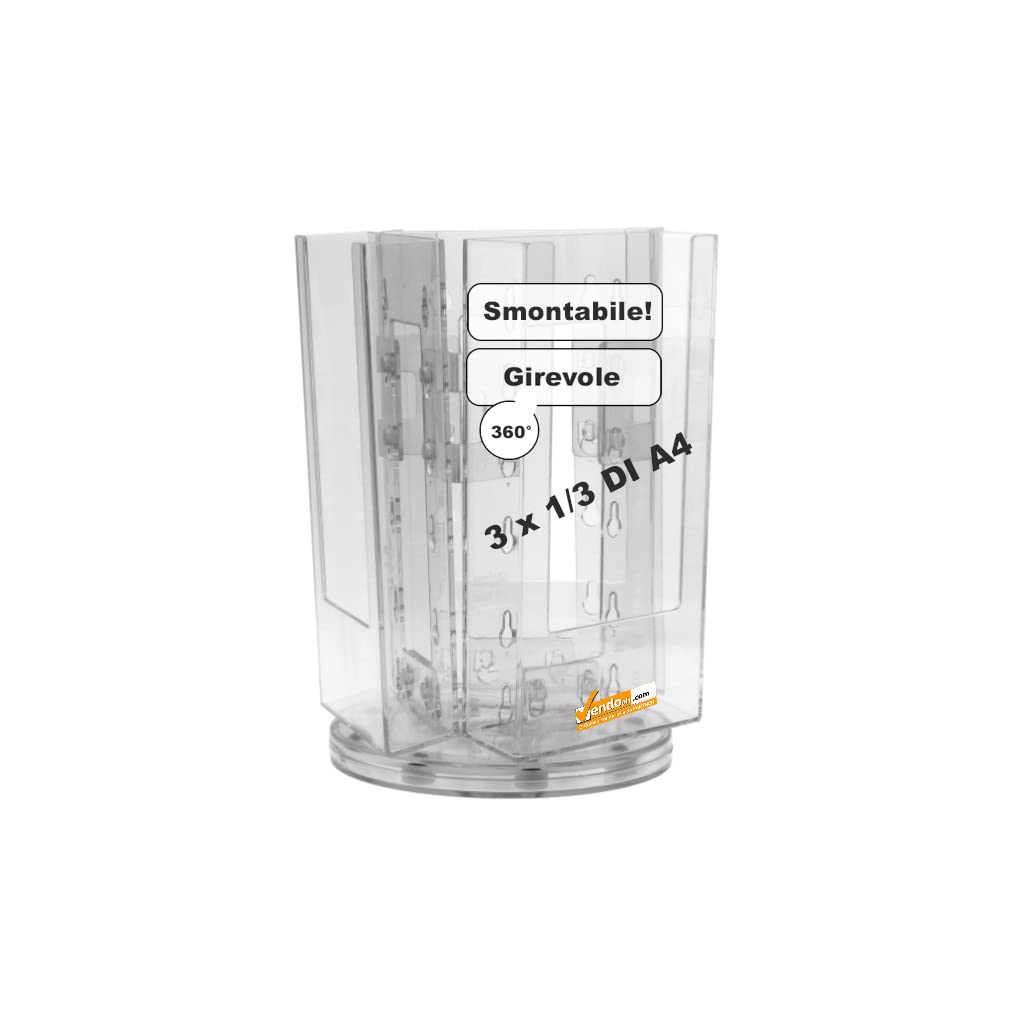 ESPOSITORE PORTA DEPLIANT GIREVOLE DA BANCO UFFICIO SCRIVANIA NEGOZIO PDG302