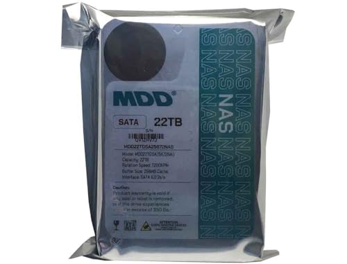 Image of MDD (MDD22TS25672NAS) 22TB 7200RPM 256MB Cache SATA 6.0Gb /s 3.5inch Internal NAS Hard Drive - 5 Years Warranty (Renewed)