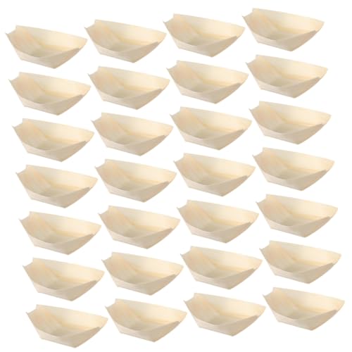 FUNOMOCYA 250pcs Sushi Kayak Snack Tray Sushi Boat Sushi Containers Boat Serving Tray Restaurant Sushi Plate Sushi Bridge Leaf Boat Serving Dish Sushi Serving Tray Boat Dishes Pine Wood