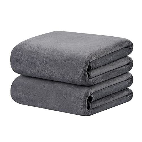 Image of JML Bath Sheet Towels Set of 2, Extra Large Microfiber Towel for Adult, 40 inch x 80 inch,Oversized, Soft Super Absorbent Fast Drying, Perfect for Shower, Sauna, Gym, Beach, Sport, Fitness, Yoga, Grey