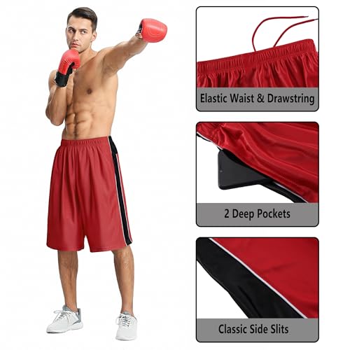 Men's 11'' Cool Basketball Shorts with Pockets Long Gym Athletic Shorts Running Quick-Dry Drawstring4