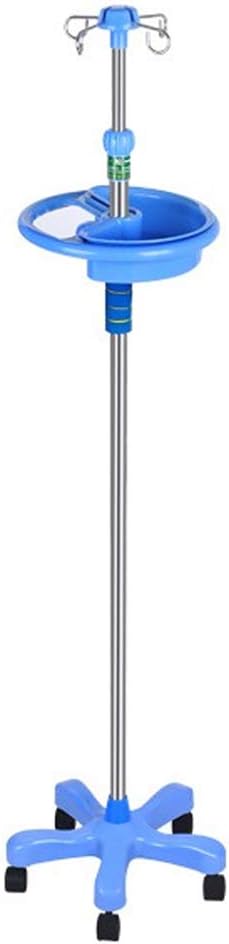 N / A Stainless Steel Drip Stand,Portable IV Stand Retractable Infusion Stand with Universal Wheels,Adjustable Base Height with Sponge Handrail and Storage Table : Industrial & Scientific