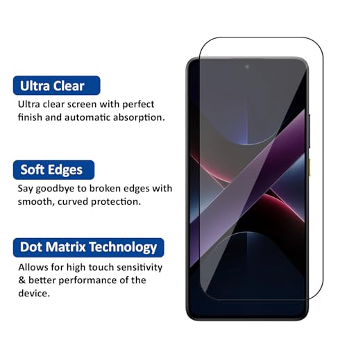 Image of AIBEX Military-Grade Tempered Glass Screen Protector Compatible for POCO X7 Pro 5G with Case Friendly, Anti-scratch Edge to Edge Coverage and Easy Installation kit