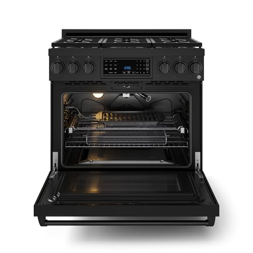 Image of Gordon Ramsay by THOR Kitchen 36 Inch Professional Gas Range with Tilt Panel Touch Control in Black