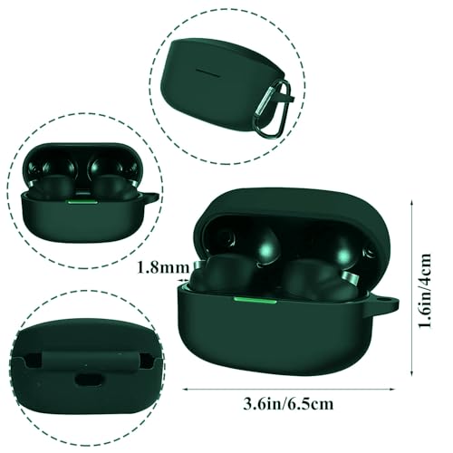 Image of Silicone case Compatible with Sony WF-1000XM4 Earbuds Cover, Soft, Shockproof (Fits only Sony WF-1000XM4 Earbuds case, ONLY Silicone Cover Included) (Dark Green)