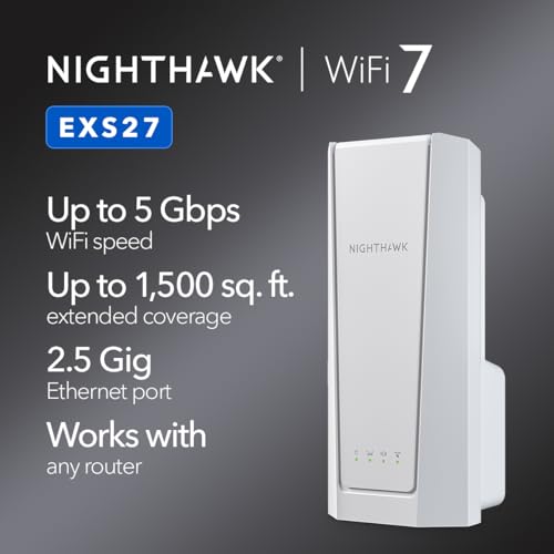 NETGEAR Nighthawk WiFi 7 Extender EXS27, up to 1,500 sq ft, 5 Gbps - image 2