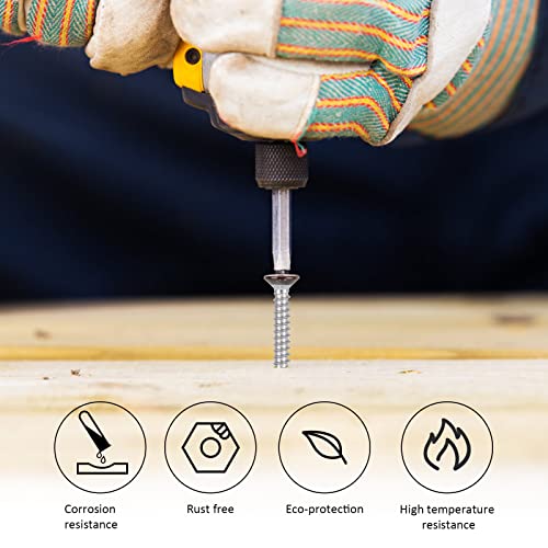 Image of Brown Head 100 PCS #10X1-1 /2(1.5 inch) Stainless Steel Phillips Flat Head Wood Screws,Stainless Steel 18-8 A2(304) Screw,Home Screw Kit by QISHENG