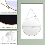 LONGWIN Hanging Wall Circle Mirror Decor Gold Geometric Mirror with Chain for Bathroom Bedroom Living Room 9.8" - Image 4