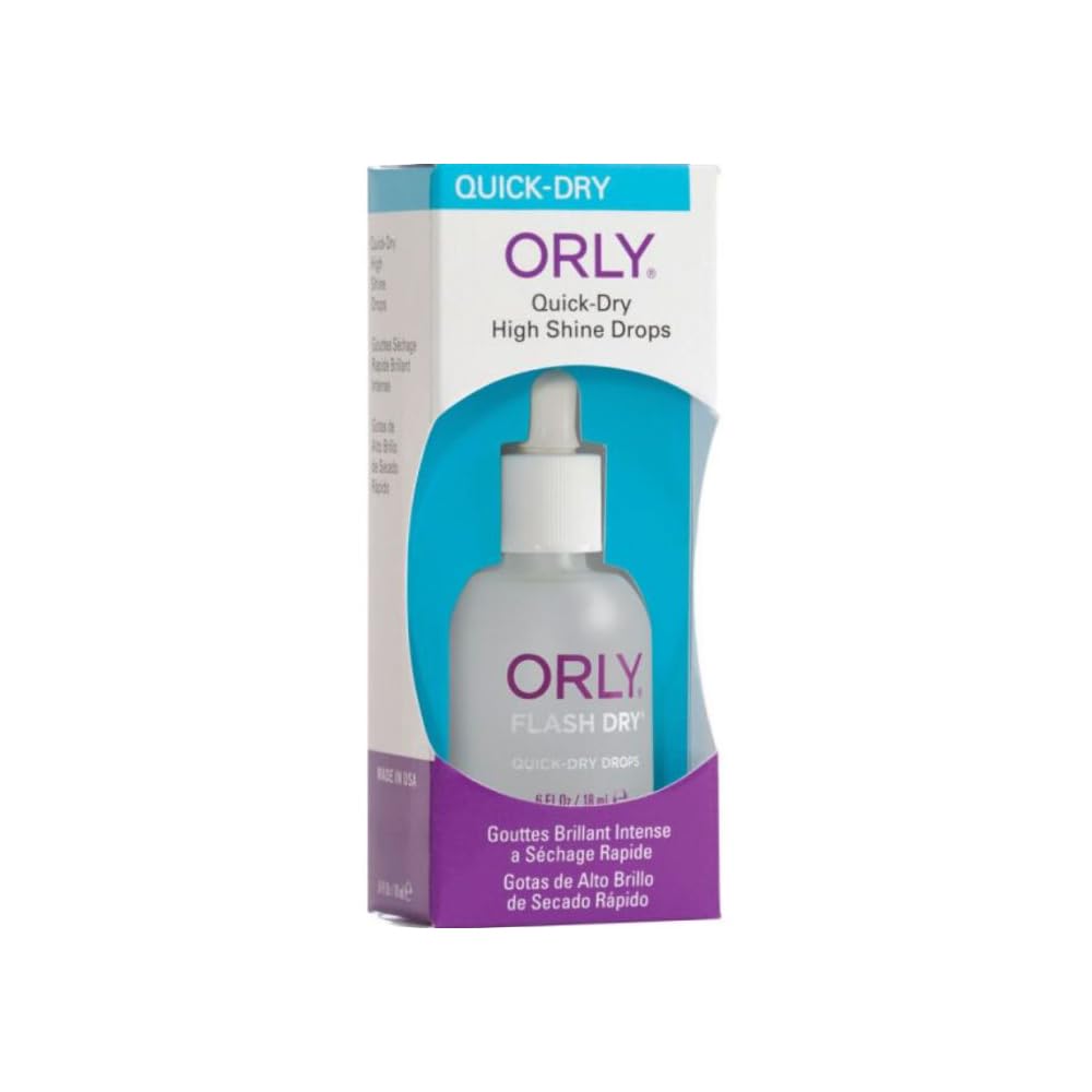 ORLY Flash Dry Drops | Speeds Up Drying Time on Manicures | Delivers Brilliant Shine | Prevents Smudging & Nicking | With Wheat Germ Oil & Siloxane | Nourishes Cuticles | Vegan & Cruelty-Free (18ML)