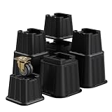 MYMULIKE Bed Risers 8 Inch, Elevation in Height 3, 5, 8 inch, Stackable Bed Frame Risers, Heavy Duty Support Up to 6000 lbs Furniture Risers 8 Pack for Table, Couch, Desk, Chair
