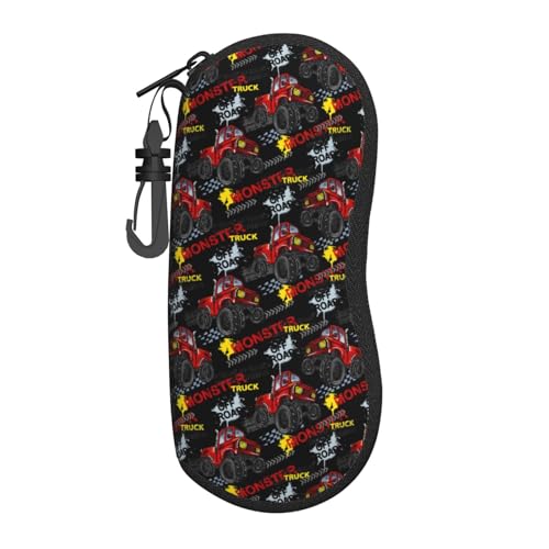 TZTTZT - Funda para anteojos de sol de Monster Truck con gancho, funda de lectura de neopreno suave y ligero con cierre para mujeres y hombres