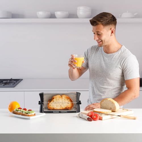 Taurus TodoPan - Tostadora para cualquier tipo de pan, tuesta en ambos lados, práctico sistema de fijación, varillas de soporte del pan con goma en el extremo de toque frío, 700 W - Image 6