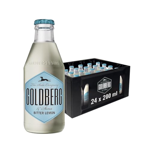 GOLDBERG Bitter Lemon – 24 x 0,2 l Glasflaschen in Mehrwegkiste – Mit Zitronen- & Orangenaroma – Ideal für Cocktails, Longdrinks & klassische Aperitifs GOLDBERG Bitter Lemon – 24 x 0,2 l Glasflaschen in Mehrwegkiste – Mit Zitronen- & Orangenaroma – Ideal für Cocktails, Longdrinks & klassische Aperitifs