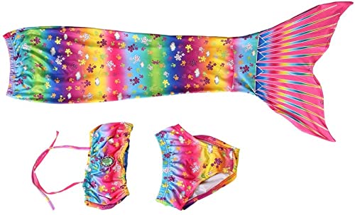 Saia feminina, conjunto de biquíni infantil sereia de 3 peças, maiô feminino com cauda de sereia (13