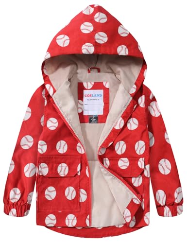 Image of COSLAND Toddler Boys Girls Rain Jacket Waterproof Hooded Raincoat, 2-5T