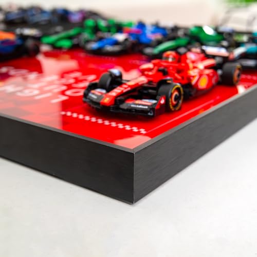 Image of WETCEAOM F1 Display Wallboard Compatible with Lego F1 Speed Champions 66082 Car Display 77242,77243,77244,77245,77246,77247,77248,77249,77250,77251 Wall Frame Car Wall Mount Lover, Model not Included