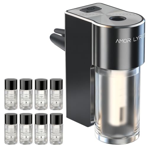 Image of Car Air Fresheners for Vent, Smart 3-Speed Adjustable Car Diffuser, Rechargeable Car Essential Oil Diffuser, Long Lasting Fragrance, with 8 x 10ml Essential Oils, Mixed