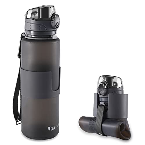 Bulunow Silicone Collapsible Water Bottle, Folding Water Bottle For Outdoor Travel - Leak Proof Twist Cap - Bpa Free, 22 Oz #TOP19