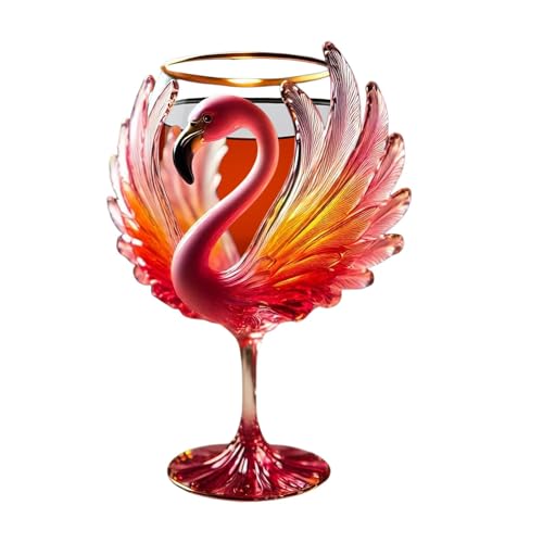 Zubehors Copa De Vino Grabada De Color Pájaro Personalizado, De Pájaros De Cócteles, De Animales Sin Tallo Tridimensional Para Fiesta, Cumpleaños, Boda
