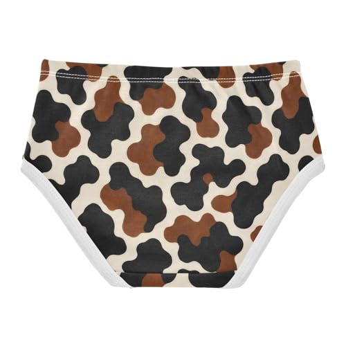 Joisal Cotton Girls Underwear Toddler Classic Cow Print Brown Black Cute Panties Girl Florals Underpants Briefs 2t2