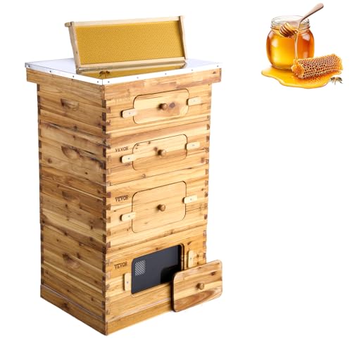 VEVOR 10 Frame Bee Hive, Beeswax Coated Fir Wood,...