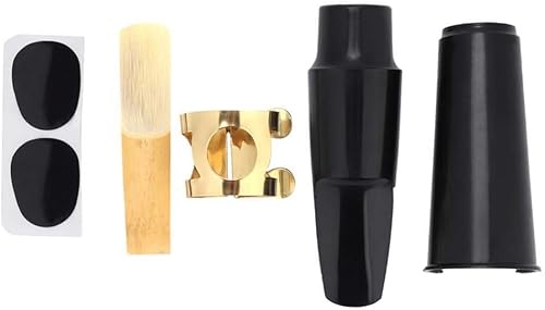 Altsaxophon Mundstück Set, Komplettset mit Kappe · Blatt · Ligatur & Polster für Alt-Saxophon – Ideal für Anfänger und Profis