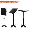 بونلو كلاسيك Lectern Podium Stand ، ارتفاع موبايل موبايل قابل للتعديل ، سطح متعدد الأغراض للنطق ، محاضرة ، كنيسة ، قراءة أو مكتب كمبيوتر محمول مع Edge Stopper ، أسود