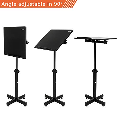 Vingli Classic Lectern Podium Stand, Height Adjustable Church Classroom Lecture, Portable Presentation Concert Podium, Multi-Function Reading Or Laptop Desk With Edge Stopper, Black #TOP3