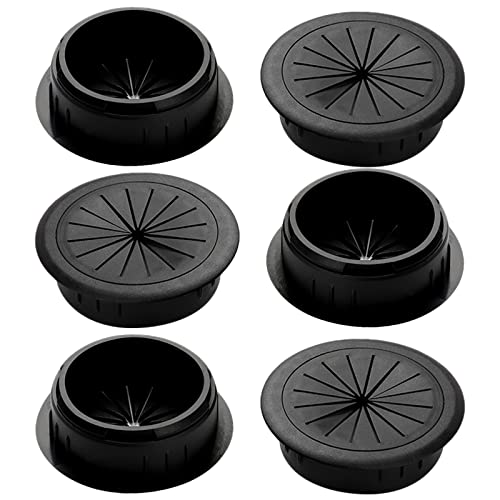 6 Stück Schreibtisch Kabeldurchführung 50mm (1.97 inch) Kabeldurchführung Wasserdicht,Kabeldurchlass Schreibtisch Schreibtisch Kabeldurchführung Kunststoff Tisch Kabeldurchführung (schwarz) Cover