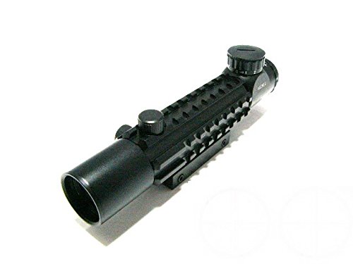 Amazon | 4倍x28赤緑発光3レイルイルミネーテッドショートスコープ (黒