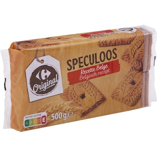Spéculoos authentiques Carrefour croustillants en emballage wrap hermétique de 500g