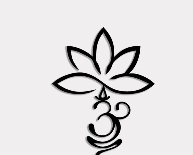BLIND SHOP Lotus and Om Symbol Metal Wall Art, Spiritual Metal Wall Decor, Meditation Room Wall Art, Boho Home Decor, Yoga Studio Decor, House Decor