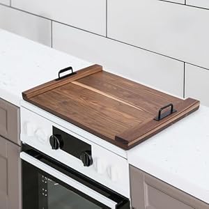 Wooden Stove Top Cover/Noodle Board Stove Cover Cutting Board – Walnut Wood Stove Covers with for Gas stove top and Electric – Gas Stove Cover Board/Over the Stove Cutting Board Cooktop Cover