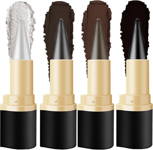 Ayky Gel-Eyeliner mit Langer Haltbarkeit, Natürliche Schwarze Eyeliner-Creme, Wasserfest, Smokey-Lidschatten-Palette, Flüssiger Eyeliner-Stift mit Langer Haltbarkeit, 4 Farben