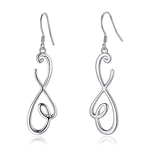 925 Sterling Silver Earrings, BoRuo Infinity Knot Dangle Earrings for Women Teardrop Earrings