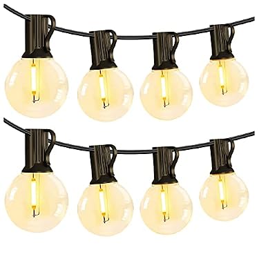 AMAZON - dalattin LED Outdoor String Lights 100FT, Shatterproof Durable G40 Globe Outdoor Lights for Patio, 50+1 Edison Vintage Bulbs, Connectable Hanging Lights for Indoor Balcony Porch