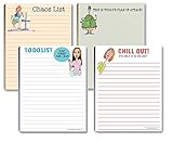 Funny Notepads Assorted Pack - 4 Novelty Notepads - Funny Office Supplies - To Do List