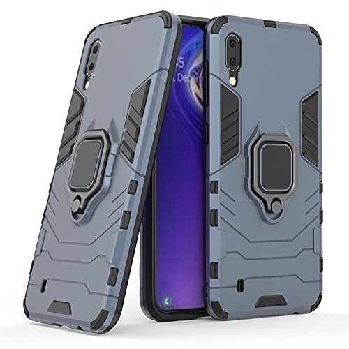 Glaslux Armor Shockproof Soft TPU and Hard PC Back Cover Case with Ring Holder for Samsung Galaxy A10 - Armor Grey