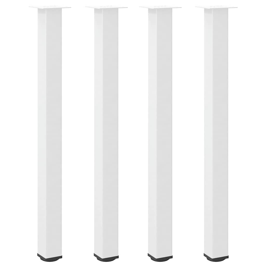Juego de 4 patas de mesa de bar, color blanco, 110-112 cm, acero inoxidable, altura regulable, diseño moderno, patas de mesa de acero robusto, para mesa alta, cocina, bar, oficina en casa