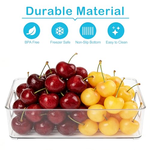 LotFancy-Refrigerator-Organizer-Bins-4-Pack10x6x3-in-BPA-Free-Clear-Plastic-Storage-Bins-for-Pantry-Organization-Stackable-Containers-with-Handles-for-Fridge-Kitchen-Drawer-Freezer-Cabinet