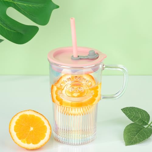 Gobelet Bubble Tea en verre irisé haut de gamme avec accessoires