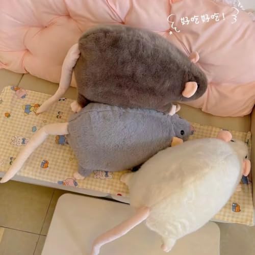 Image of Grey Rat Plush Realistic Stuffed Mouse Animal Toy