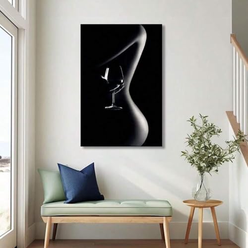 Peinture femme noire sexy art sur toile pour une ambiance cosy