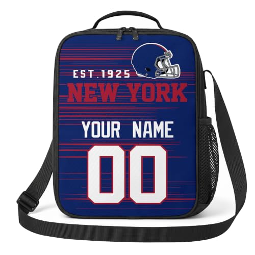 Image of New York Lunch Bag Custom Name and Number Personalized Gifts | Custom Personalized Lunch Box for Men Women