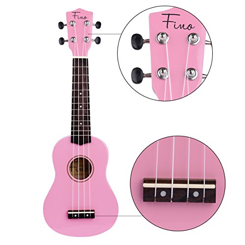 Fino Beginner Ukulele 21 Inch Soprano Ukelele For Kids Four String Wood Children Ukulele With Gig Bag thumb #1